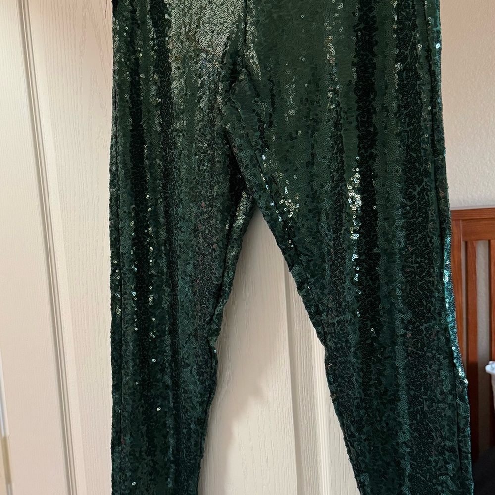 Tipsy Elves Green Sequin Leggings NWOT